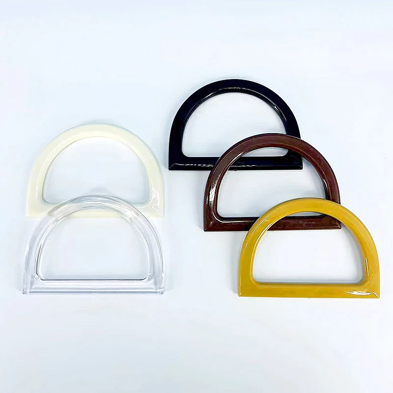 

D-образная деревянная ручка для сумок из смолы, кольцо для сумок, Сменные ручки для сумок, аксессуары ручной работы, плетеная ручка для сумок, Прямая поставка