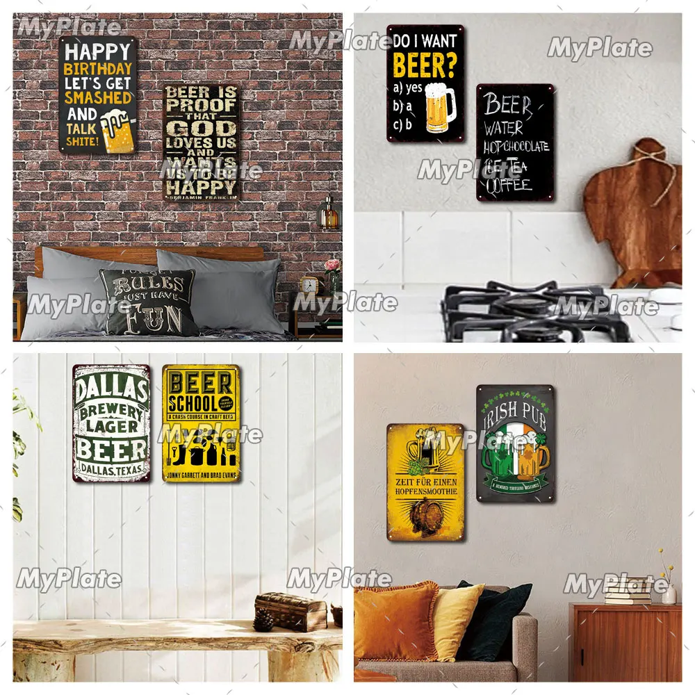Ретро холодное пиво винтажный металлический знак табличка постер для вина