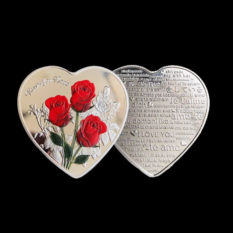 

Rose Love Coin 520 Confession Commemorative Medal Love Commemorative Coin Qixi Valentine's Day Gift Wedding Souvenir