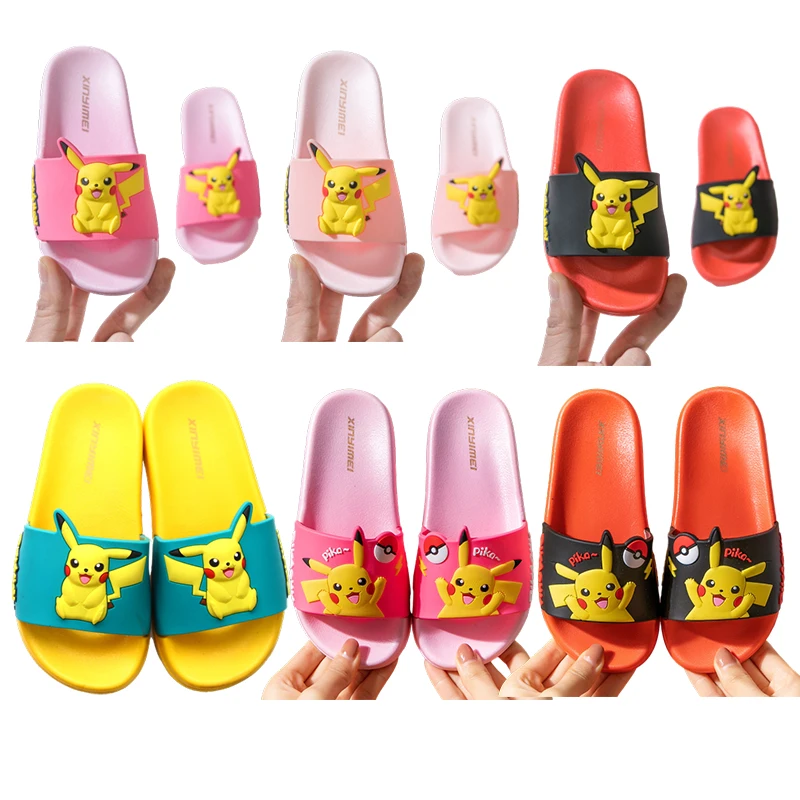 

2022 New Summer Slippers Cosplay Anime Pokmon Cartoon Children Toys Birthday Christmas Gift Kawaii Pikachu