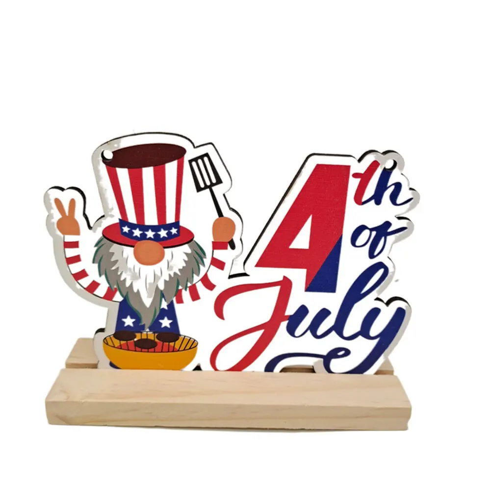 

Wooden Ornament Door Hanging Festival Independence Day Desktop Patriotic Decor 4th Of July For Home Art Living Room Board Wall