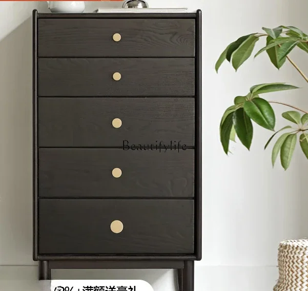 Wudou из массива дерева простое оформление под стену выдвижной шкаф черного ясеня