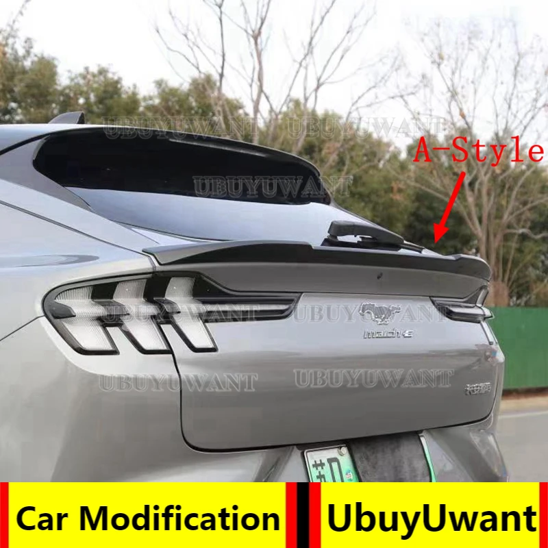 

Для Ford Mustang Mach-E 2021-Up задний багажник губа из углеродного волокна внешний вид спойлер крыло из АБС-пластика Стайлинг автомобиля задний багажн...