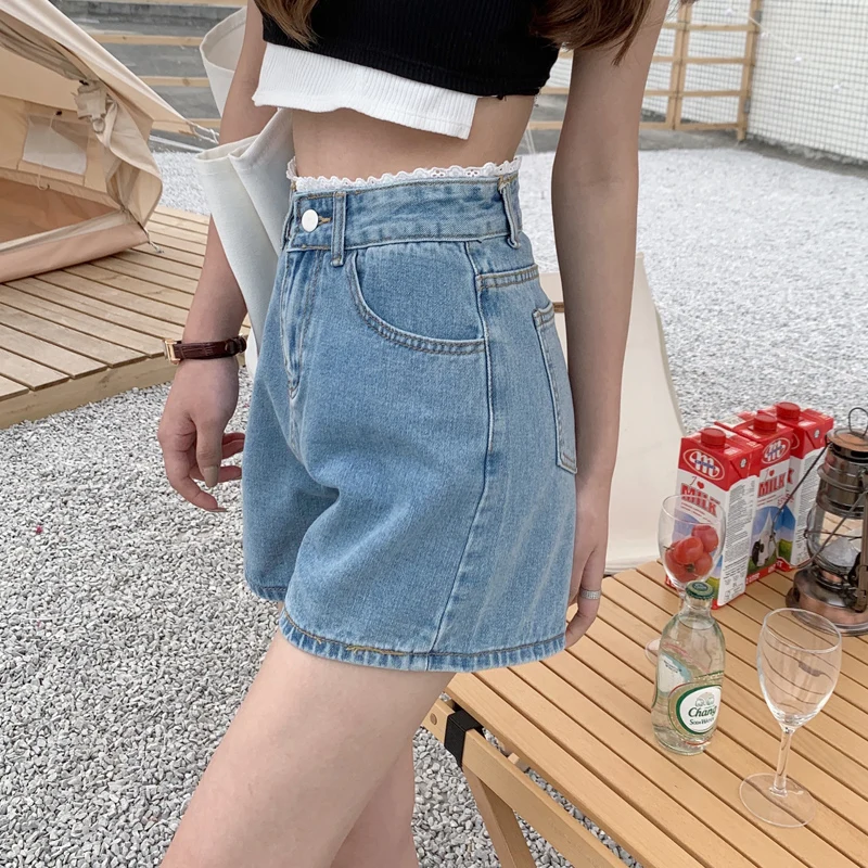 

Women Fashion Ripped High Waisted Rolled Denim Shorts Vintage Hole Summer Casual Pocket Short Jeans Ladies Hotpants Shorts 2023