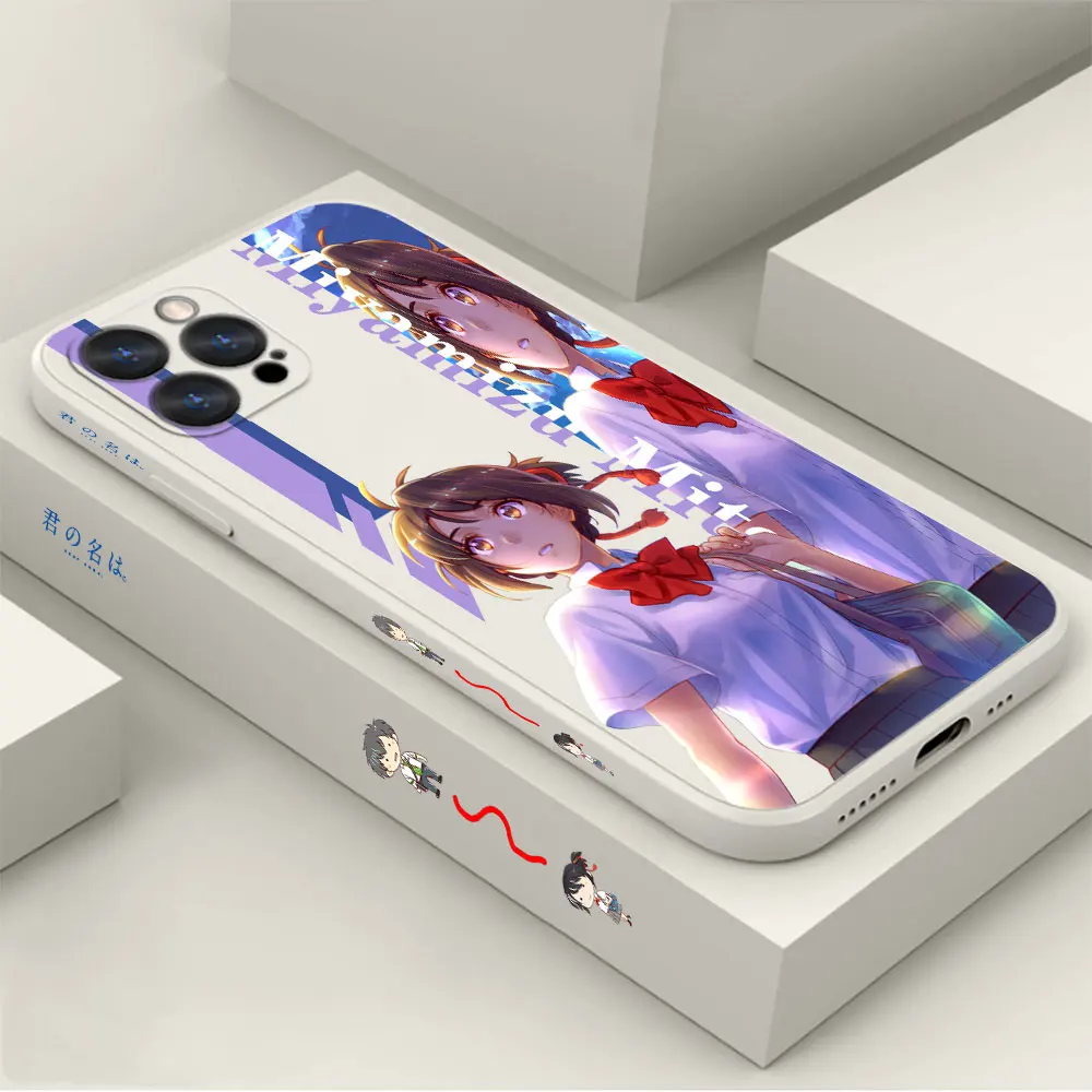 

Japan Anime Your Name Phone Case For Apple iPhone 14 13 12 11 Pro Max Mini X XS XR SE 7 8 6 6S Plus Liquid Silicone Cover Fundas