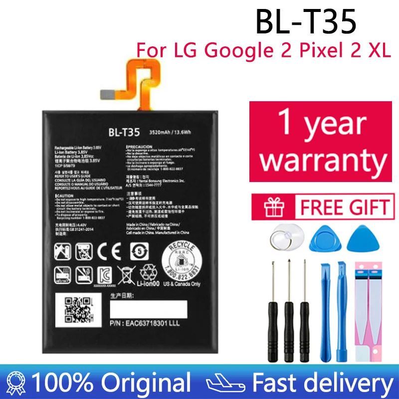 3.85V BL-T35 Phone Battery For LG Google 2 Pixel 2 XL Replacement Batteries 3520mAh +free tool