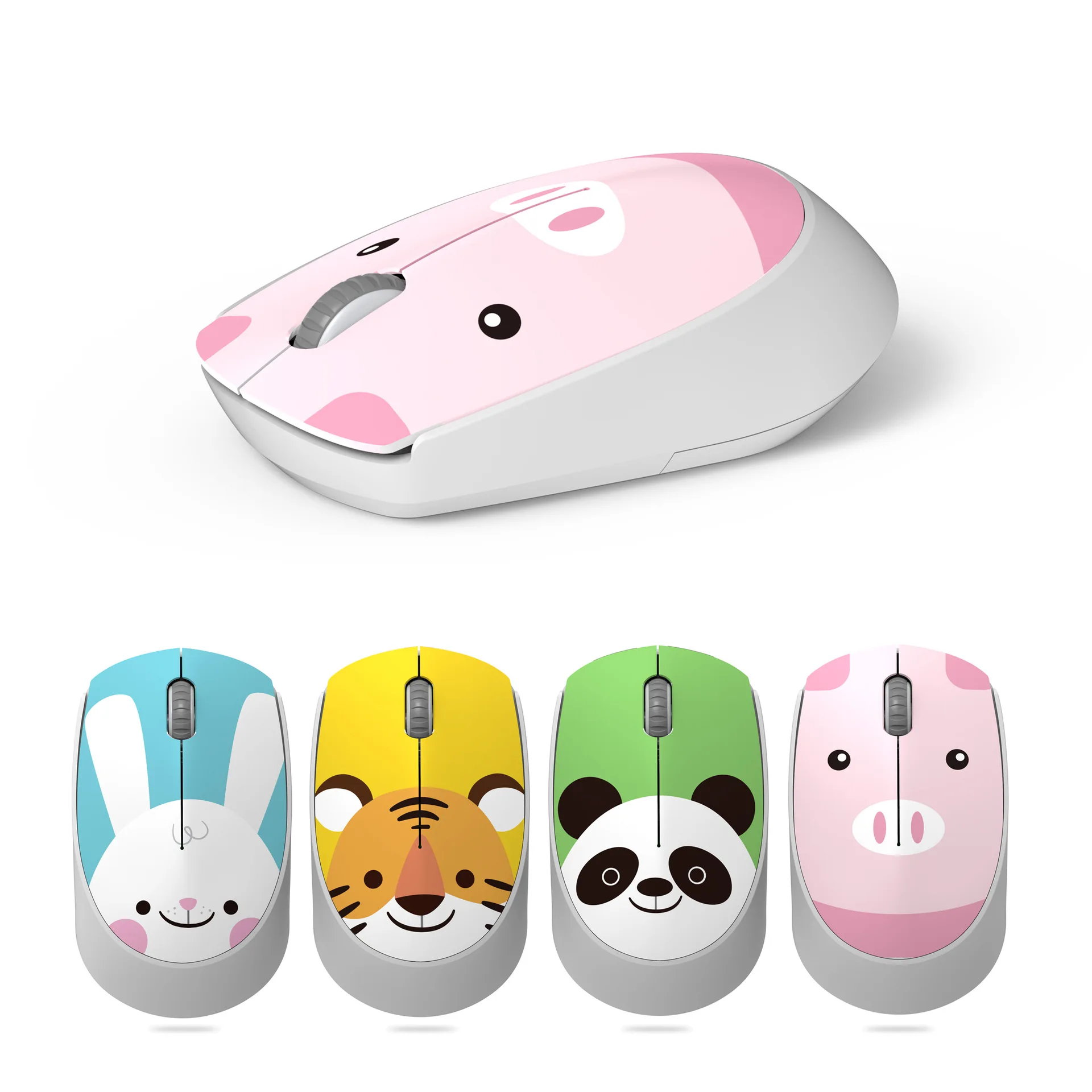 RU 2.4G Optical Lovely Wireless Mouse Cute Silent Mice Wireless Travel Mouse 1600 DPI Compatible for Laptop Notebook PC Computer
