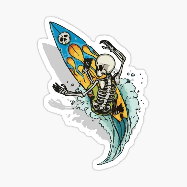 

5 шт., наклейки с черепом для сёрфинга в помещении