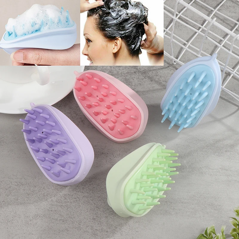 

1Pc Handheld Scalp Shampoo Massage With Chain Brush Washing Shower Hair Massager Clean Brush Bath Shower Hair Cleaning Comb