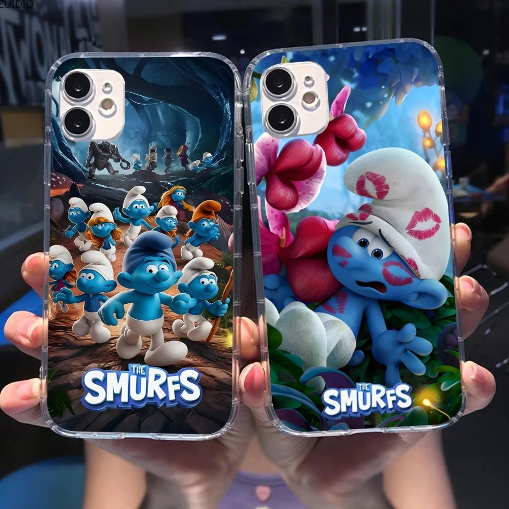 Smurfs Smurfette Smart Mobile Cell Phone Case for iPhone 16 15 14 13 12 11 X XR XS 8 Pro Max Plus Mini Clear Transparent Cover