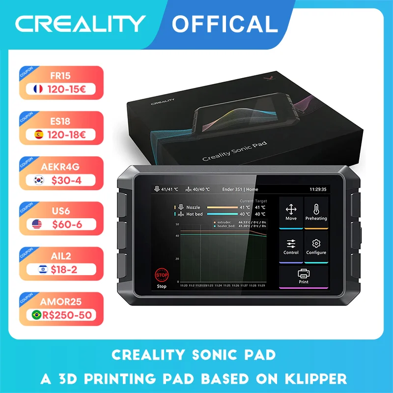 Creality Sonic Pad 7 Inch Touch Screen 3D Printer Smart Pad for Creality Ender 3 V2 / 3 S1 / 3 S1 Pro / Ender 5 S1 3D Printers