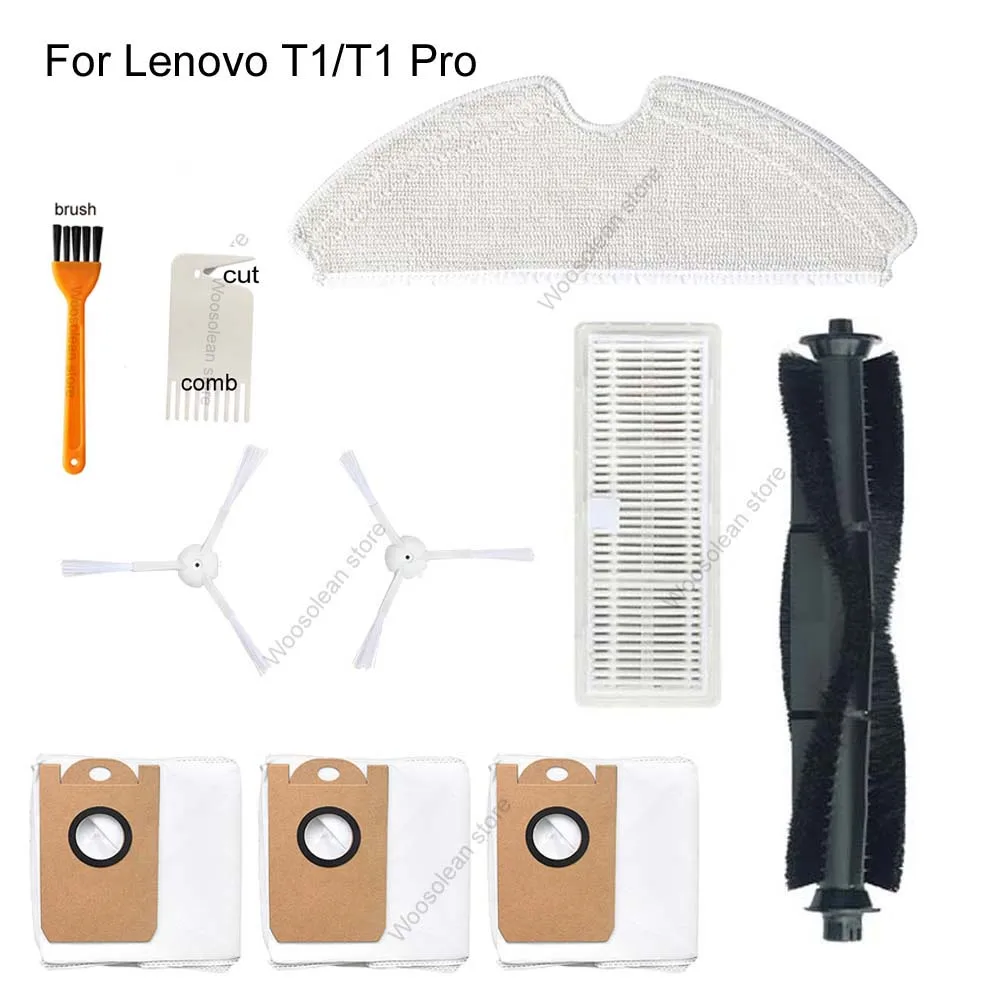 

for Lenovo T1 Pro LR1 PRO Robot Vacuum Cleaner Parts Accessories Filter Brush Mop Cloth Dust Bag