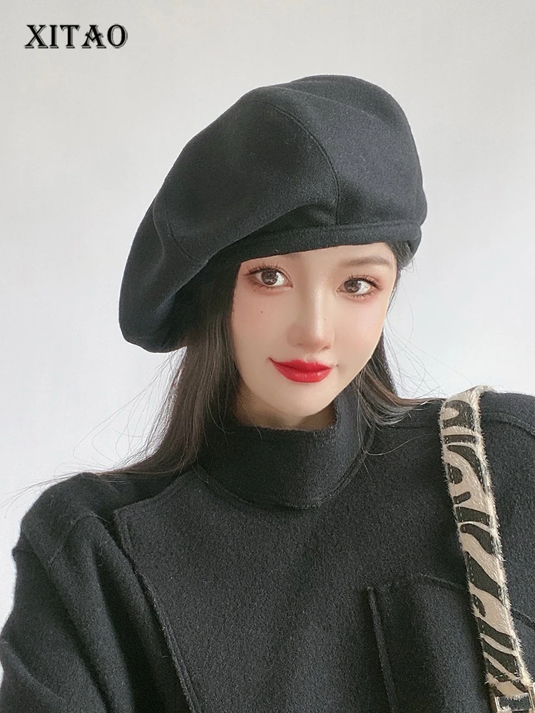 

XITAO, модные береты, винтажные, однотонные, женские, простые, темпераментные, универсальные, Осенние, новые, повседневные, Painter Cloud шапки ZY7998