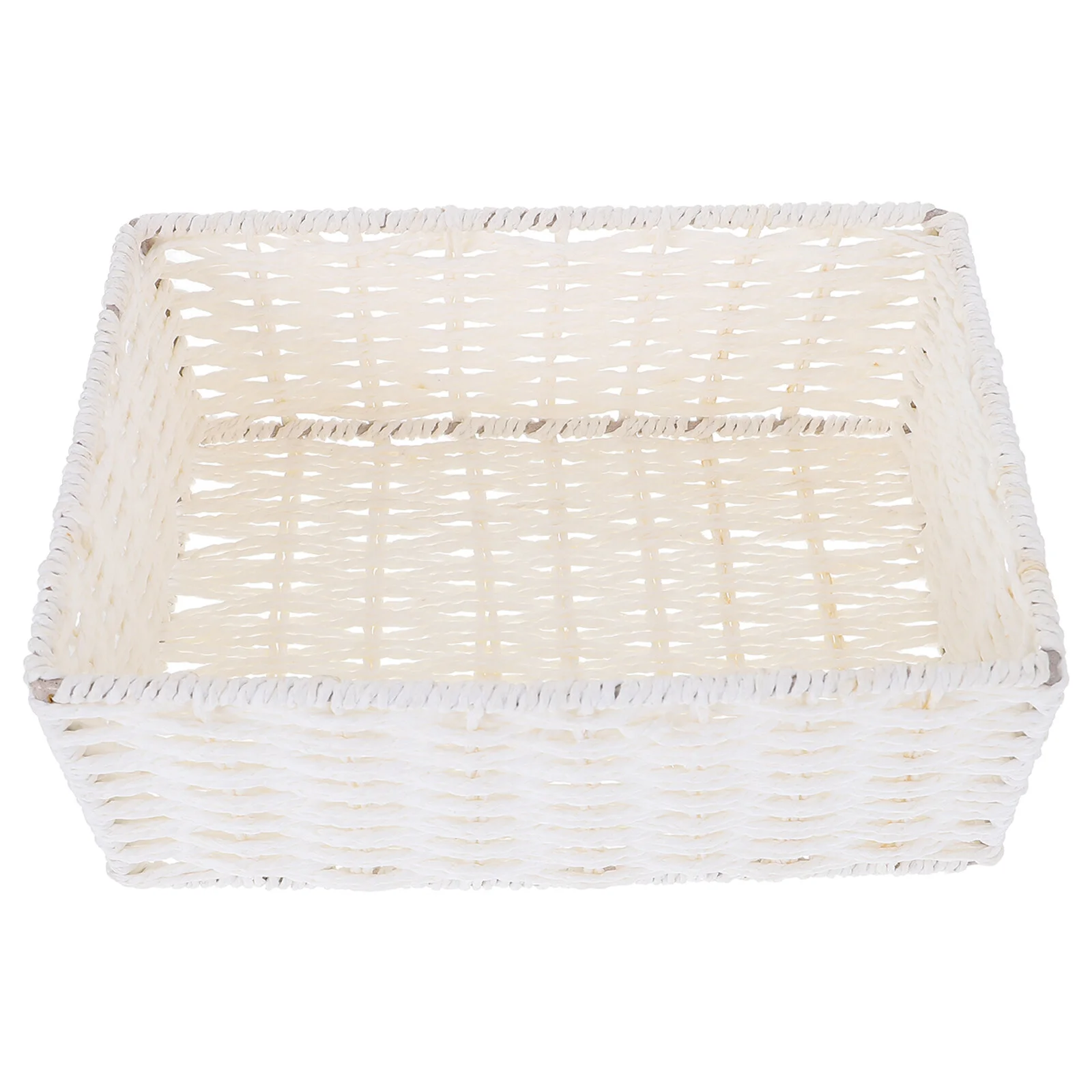 

Tabletop Shelves Toilet Paper Basket Sundries Organizer Cotton Desktop Woven Storage Holder White Rope Organizing Small
