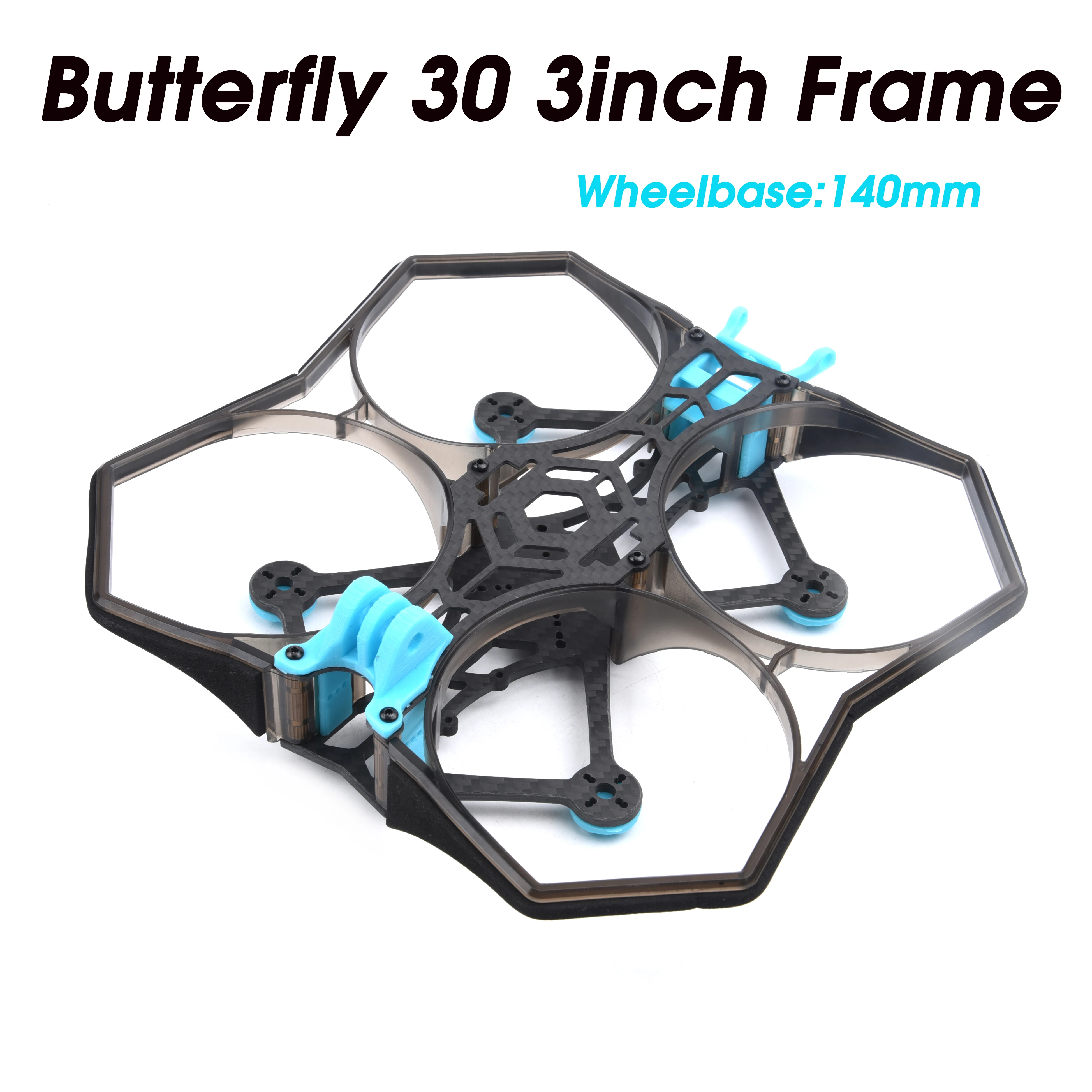 

Butterfly 30 3inch 140mm 3K Carbon Fiber Frame w/ Propeller Protection Ring for Multi-size Flight Control