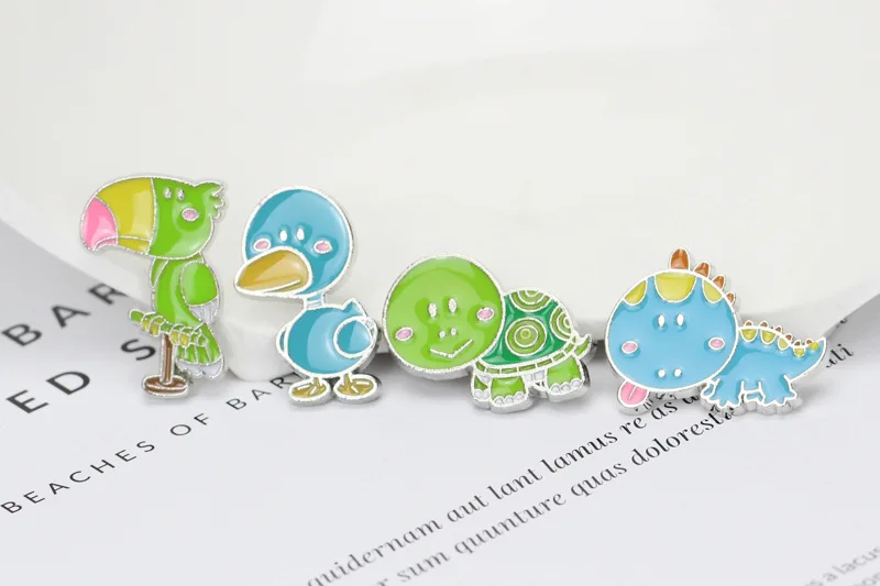 Мультяшные овцы маленькие динозавры кошки черепахи броши с животными аксессуары