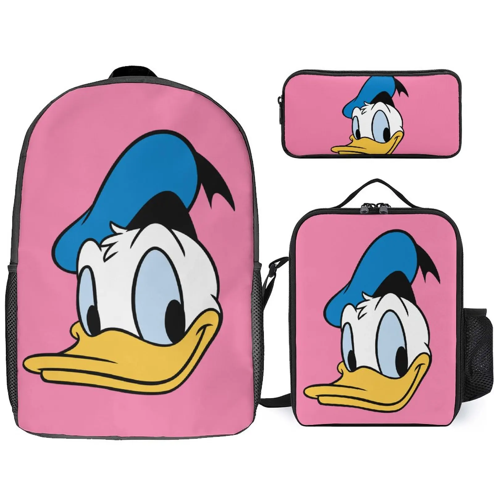 

Сумка для книг Disney на заказ, классический мультяшный персонаж, сумка для книг для мальчиков и девочек, рюкзак из трех предметов, ранцы для еды