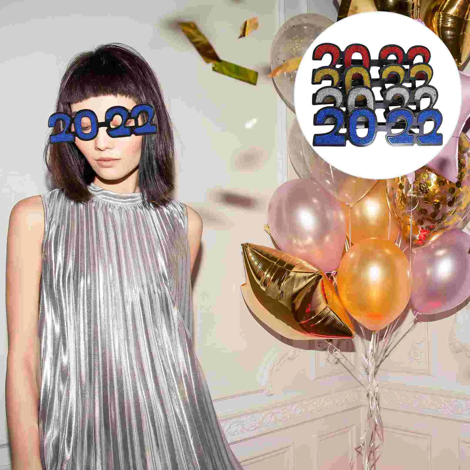 

4pcs Funny Party Glasses Photo Props Decorative Glasses New Year Eyeglasses