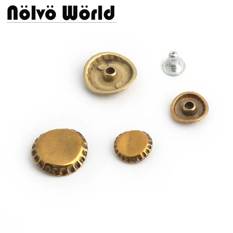 10-50-200pcs 2 colors 11mm 16mm Irregular Beer Bottle Caps Decor NEW Creative Spikes Punk Rivet for Leather DIY Craft