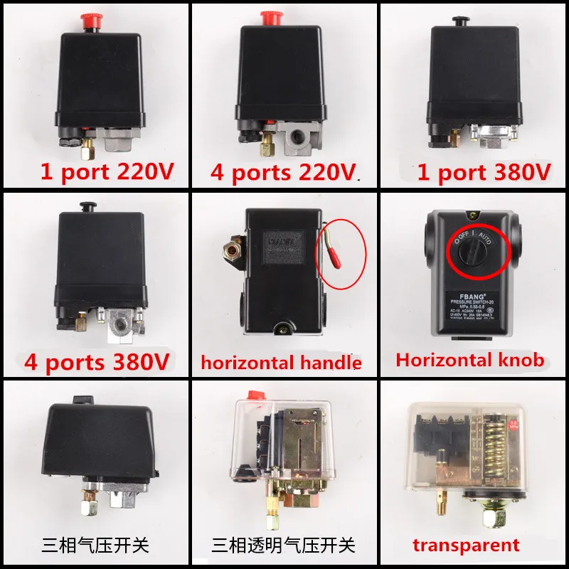 Pressure Switch Control Valve 90-120psi 1/4 Port 220v 380v