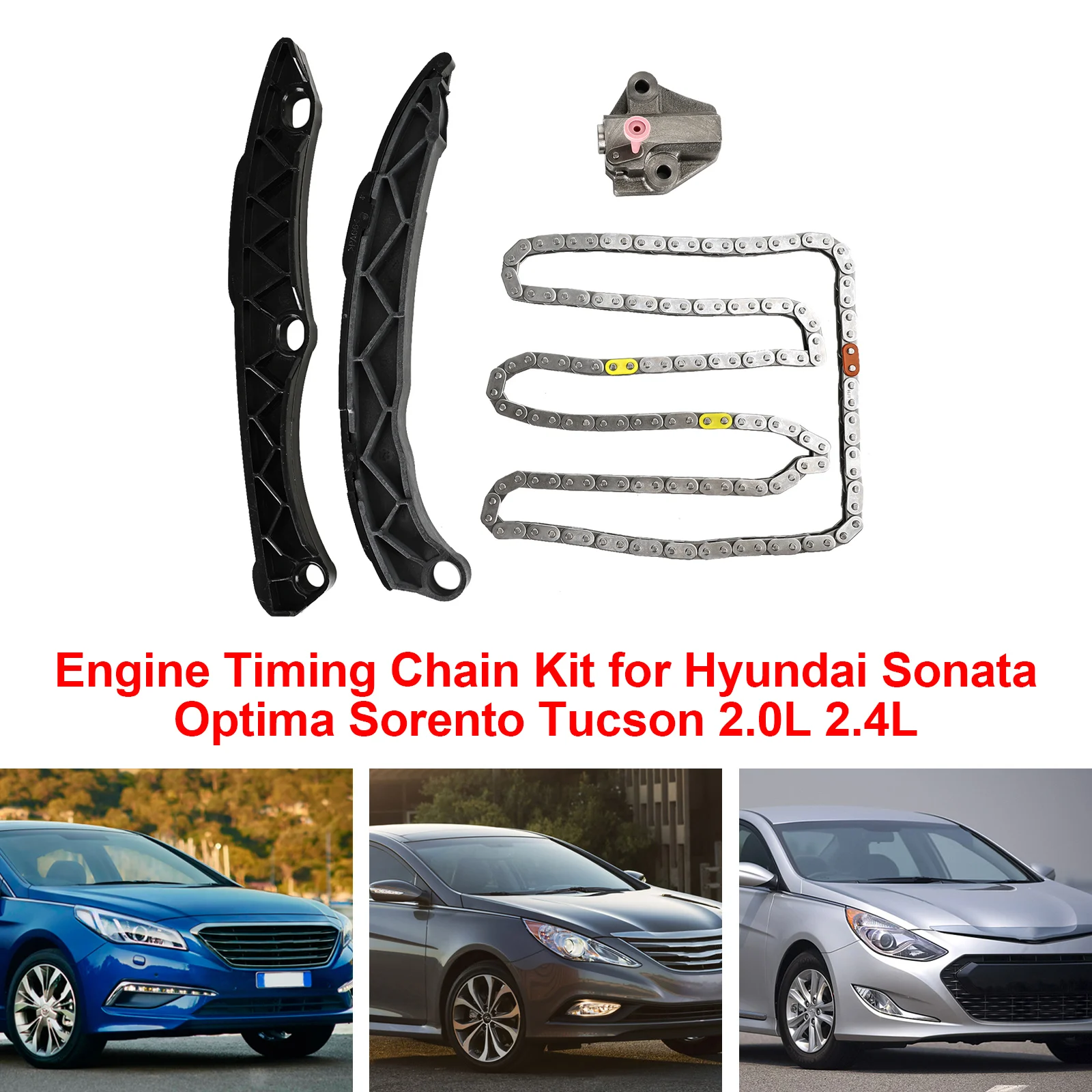 

Areyourshop Engine Timing Chain Kit for Hyundai Sonata Optima Sorento Tucson 2.0L 2.4L car accessories