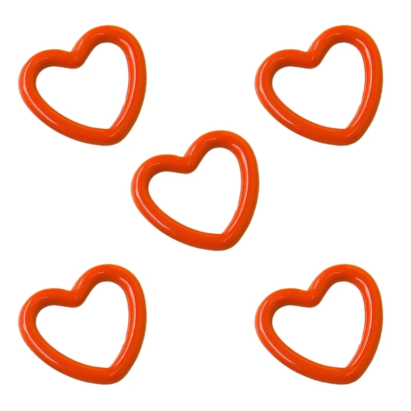 

5Pcs Resin Colorful Heart Pendant Ornament for Necklace Bracelet Jewelry Making