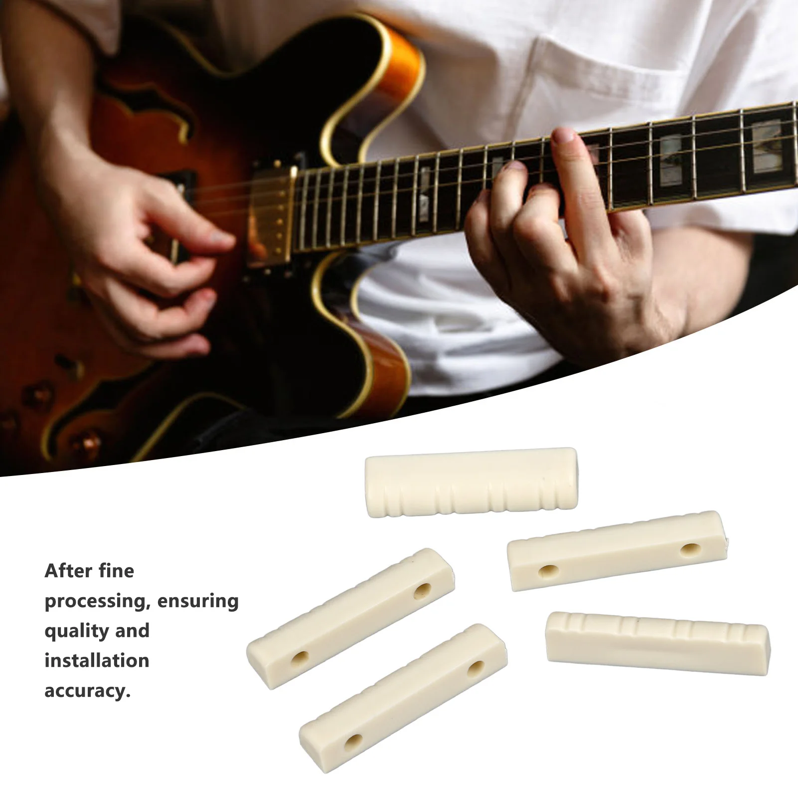 

5Pcs Guitar Nut 30mm Plastic Pre Slotted 8 String Nut Instrument Accessory For Replacement