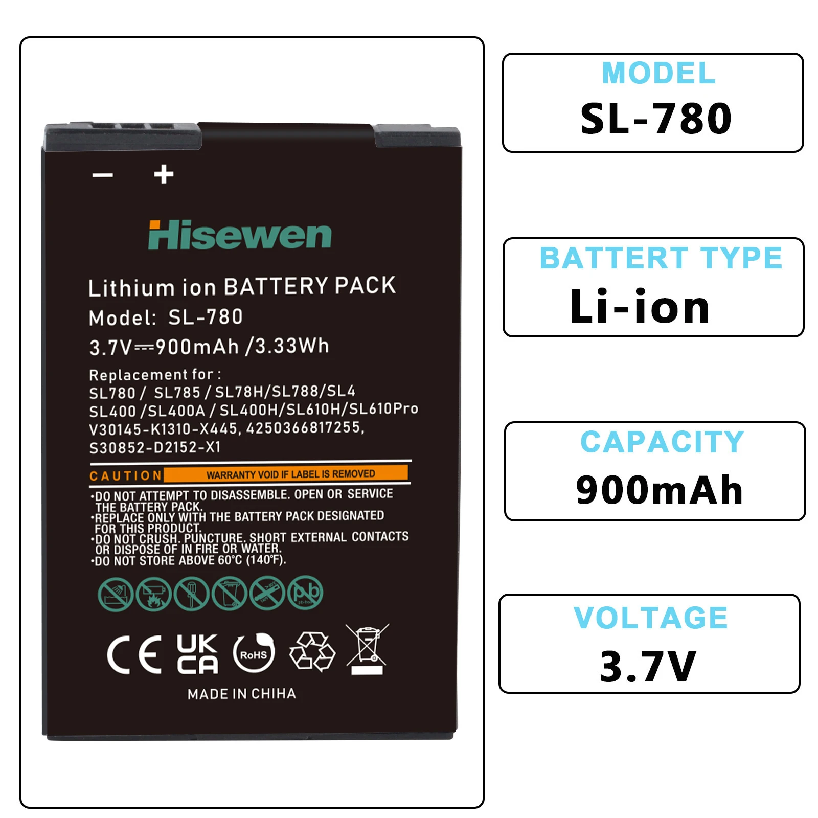 Фото Беспроводной телефон SL780 для Siemens Gigaset L400A SL78H SL400A SL400H SL610H Pro V30145-K1310-X445-D2152-X1 SL785 SL788 900 мАч №3