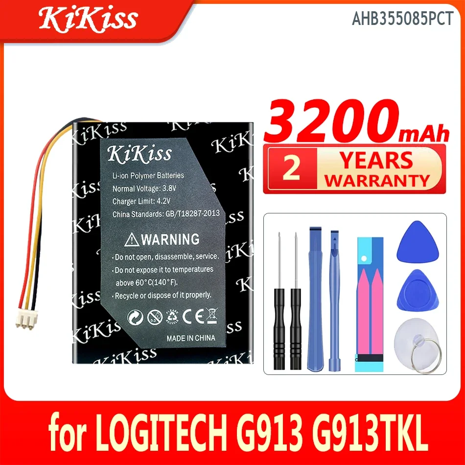 Аккумулятор KiKiss емкостью 3200 мАч AHB 355085 PCT для механической клавиатуры LOGITECH G913 G913TKL