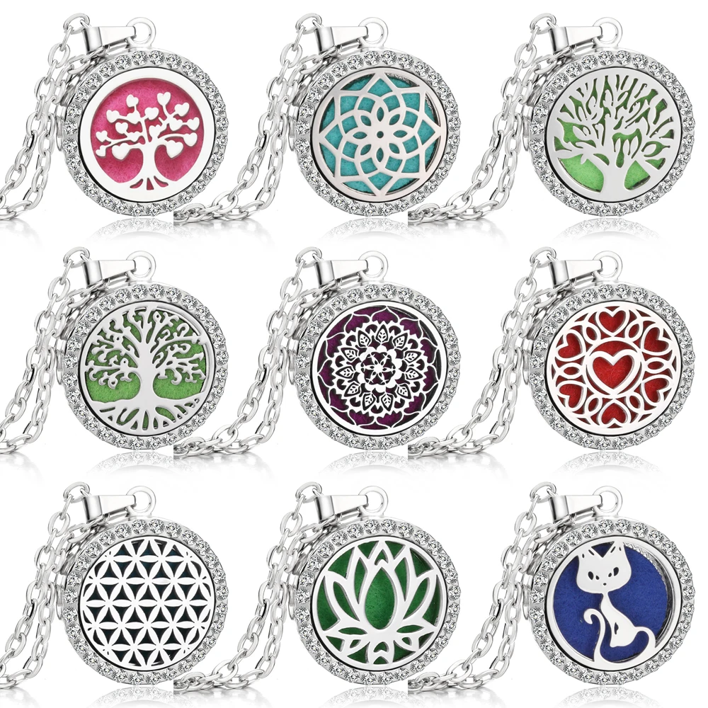 Ожерелье с аромадиффузором открытый магнитный кулон из нержавеющей стали