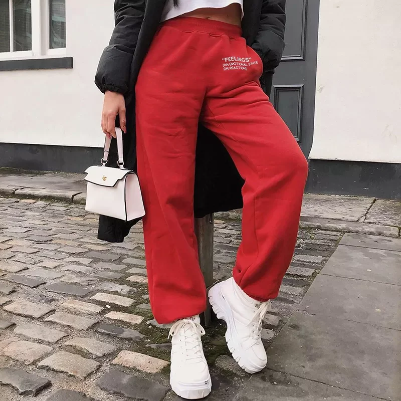 New in Leg SweatPants vintage Harajuku Joggers Fall New 2022 Women Trousers High Waist Pants Streetwear Korean Casual Pant Femme