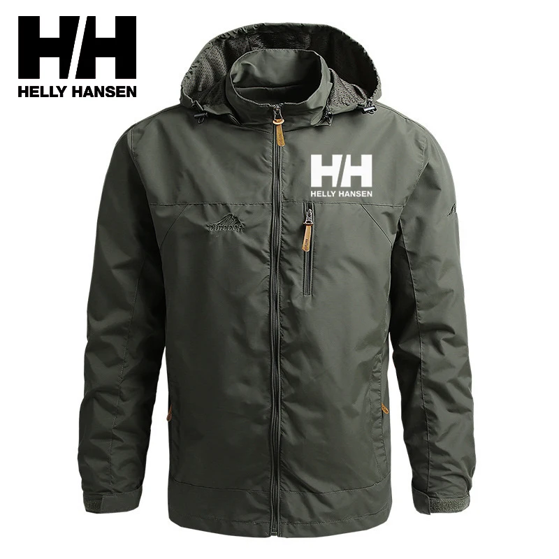 

Spring and Autumn Brand HELLY HANSEN Men's Jacket Outdoor Mountain Climbing Running Top Waterproof Wind proof Jackets coat