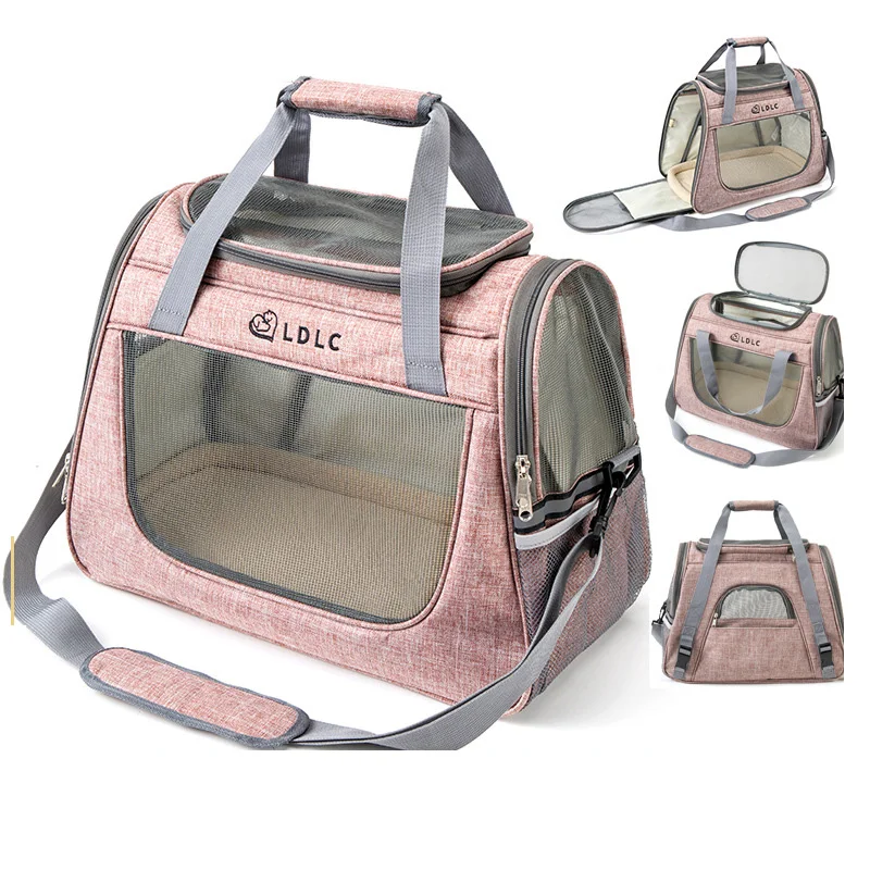Portable Soft Pet Carrier Backpack Large Space Silent Universal Wheel Cat Bag Folding Trolley Dog Bag