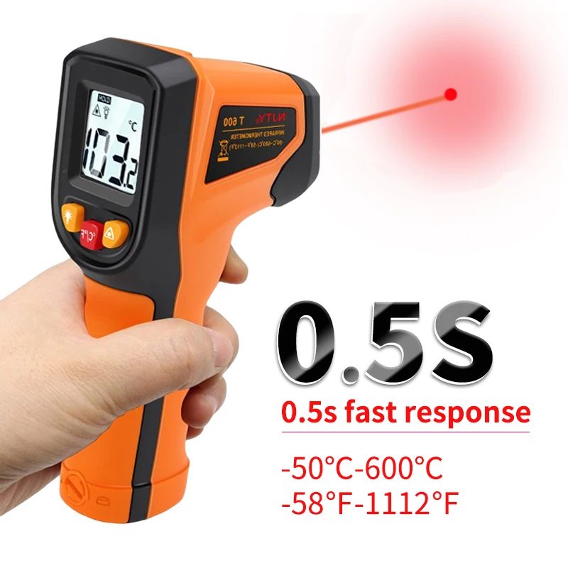 T400 T600 Digital Infrared Thermometer -50~600℃ Laser termometro Pyrometer Gun Non-Contact Laser Temperature Meter  gauge Tools