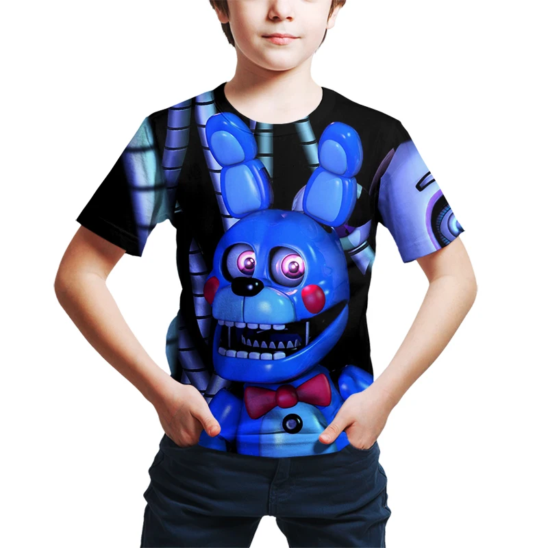 

3D FNAF T-Shirts High Quality Children t shirt Boys Girl Clothes fnaf Kid's T Shirt Cartoon game Tees Polyester o-neck 4-14 year