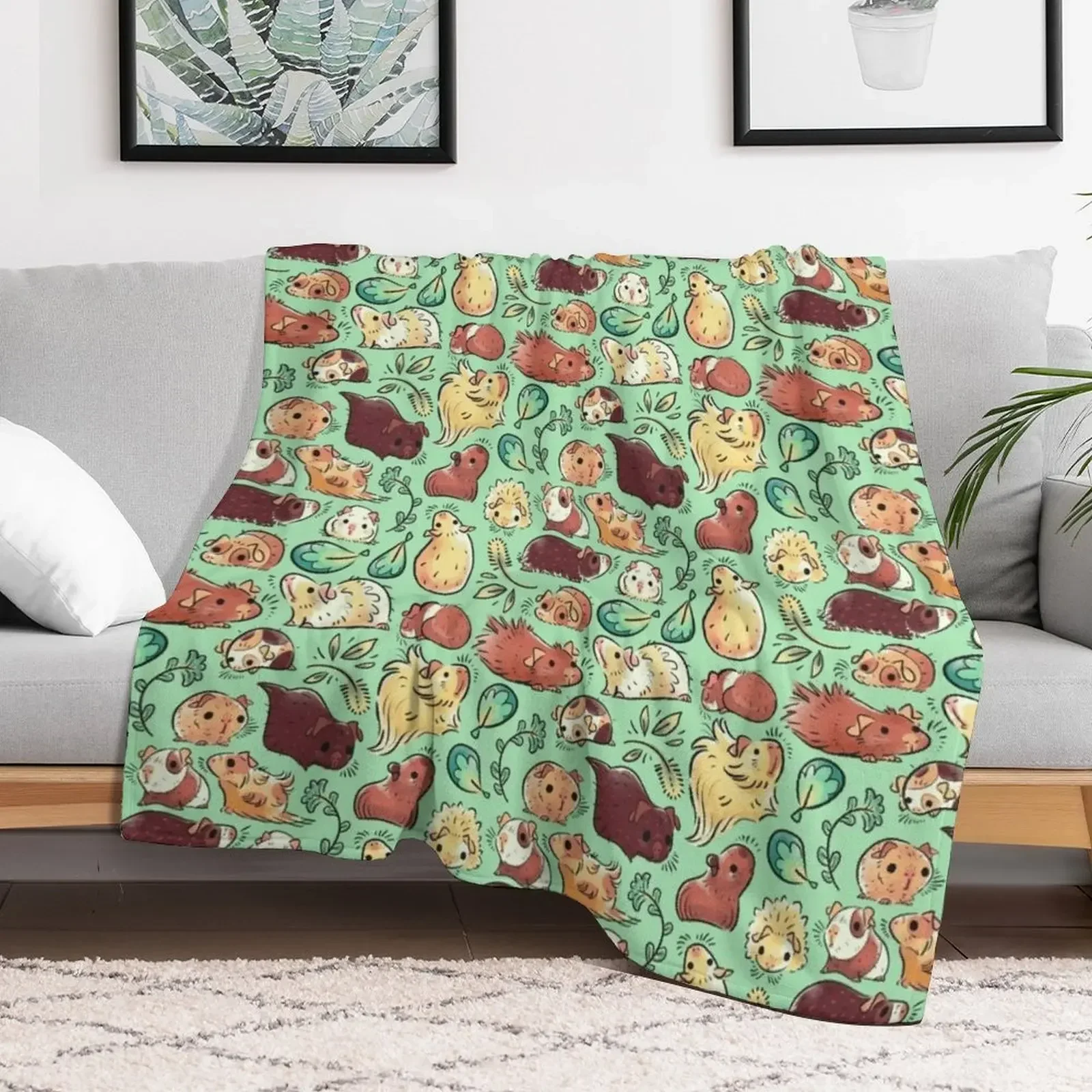 Одеяло с изображением морской свинки забавный подарок мягкие большие волосы