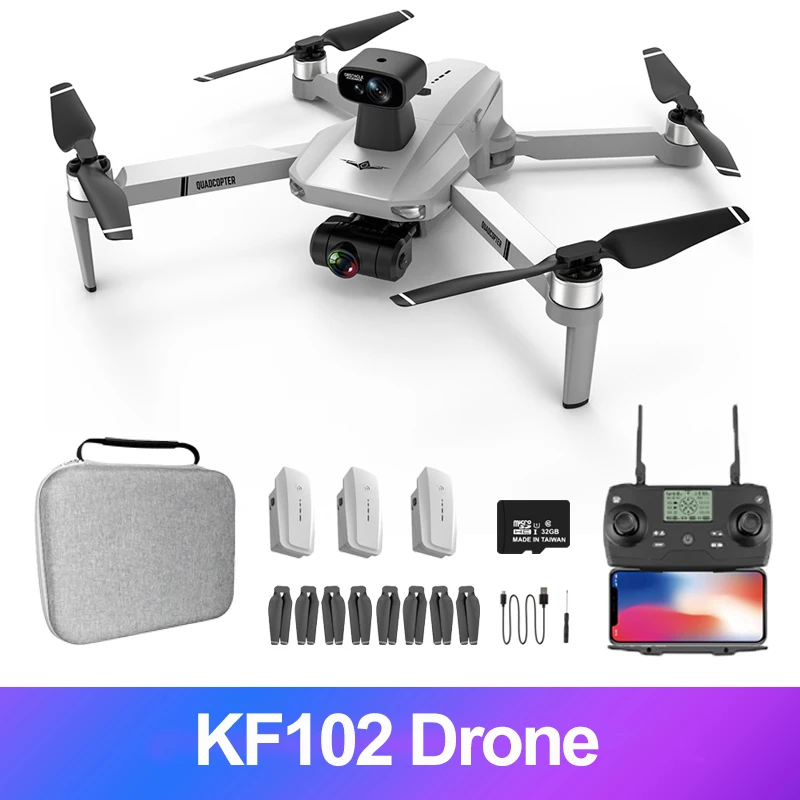 

2023 KF102 Drone with Camera GPS 2-Axis Gimbal Brushless Motor 5G FPV Quadcopter Wifi RC Helicopter HD 4K Dual Camera Mini RC