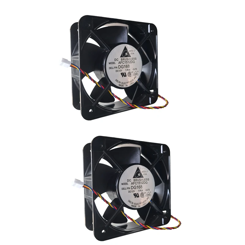 

New 2Pcs Server Cooling Fan 150Mm AFC1512DG 15Cm 15050 12V 1.80A For 490/690 P/N:PG168 NC466 DC Inverter, Aluminum Frame