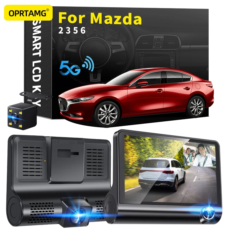 

Автомобильный видеорегистратор для Mazda 2 3 5 6 1994 1995 1996-2022, Автомобильный видеорегистратор с 3 камерами, объектив 40 дюймов 1080P, видеорегистратор...