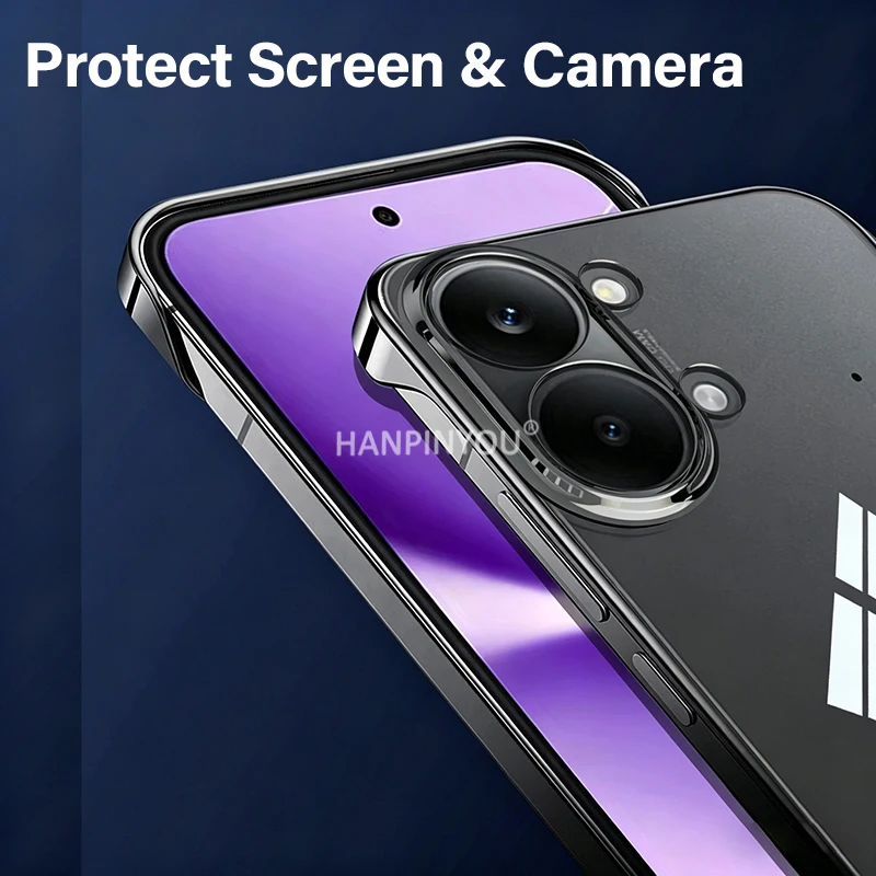 Фото Роскошный прозрачный безрамочный чехол с покрытием для Xiaomi Poco X8 Pro Max Redmi Turbo 5 Max, ультратонкий, защитный, жесткий чехол из поликарбоната для камеры №3