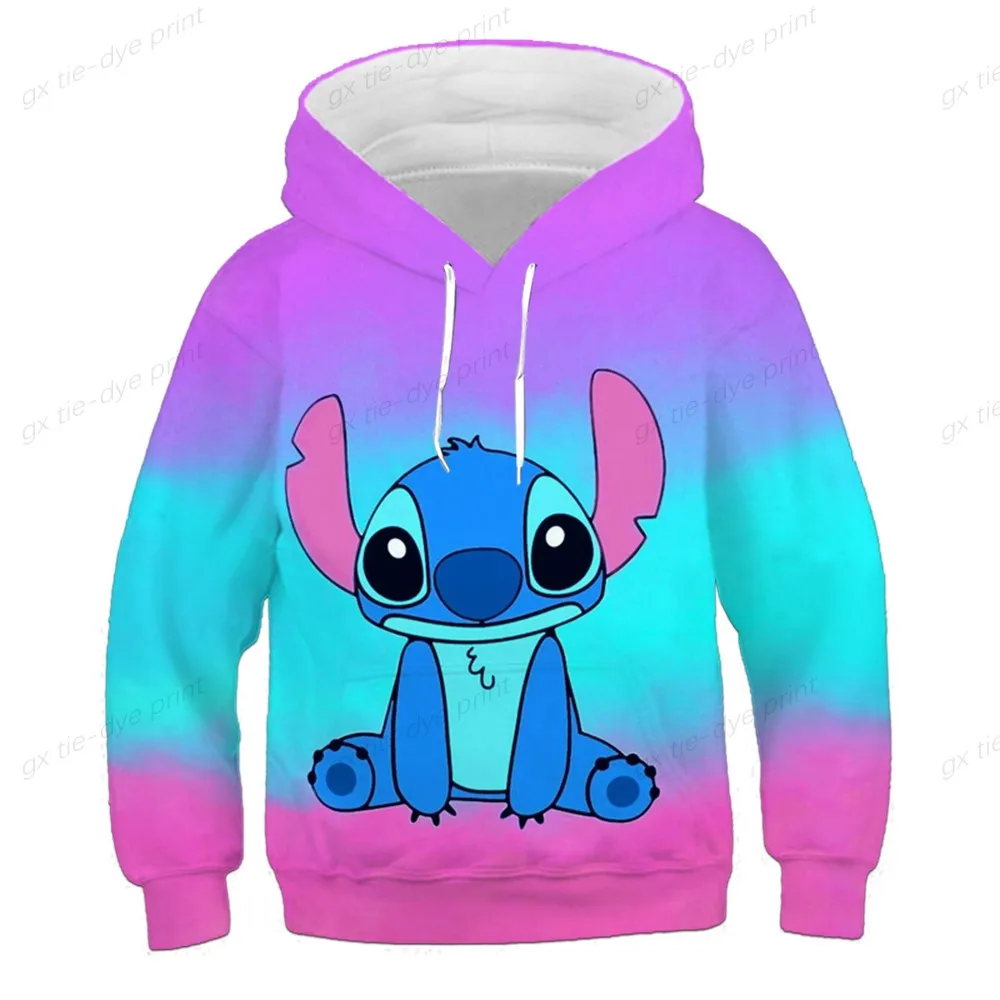 

New Funny Stitch Hoodie Men's and Women's Children's Animation Sweatshirt Cool 3d Printed Pullover Boys and Girls Fashion