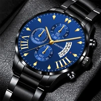 luxury man watches fashion mens sports stainless steel quartz wristwatch for men business casual leather watch relogio masculino