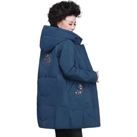 2023 Winter Women New Korean Style White Duck Down Coats Female Fashion Casual Loose Hooded Long Sleeve Jackets Clothing C80