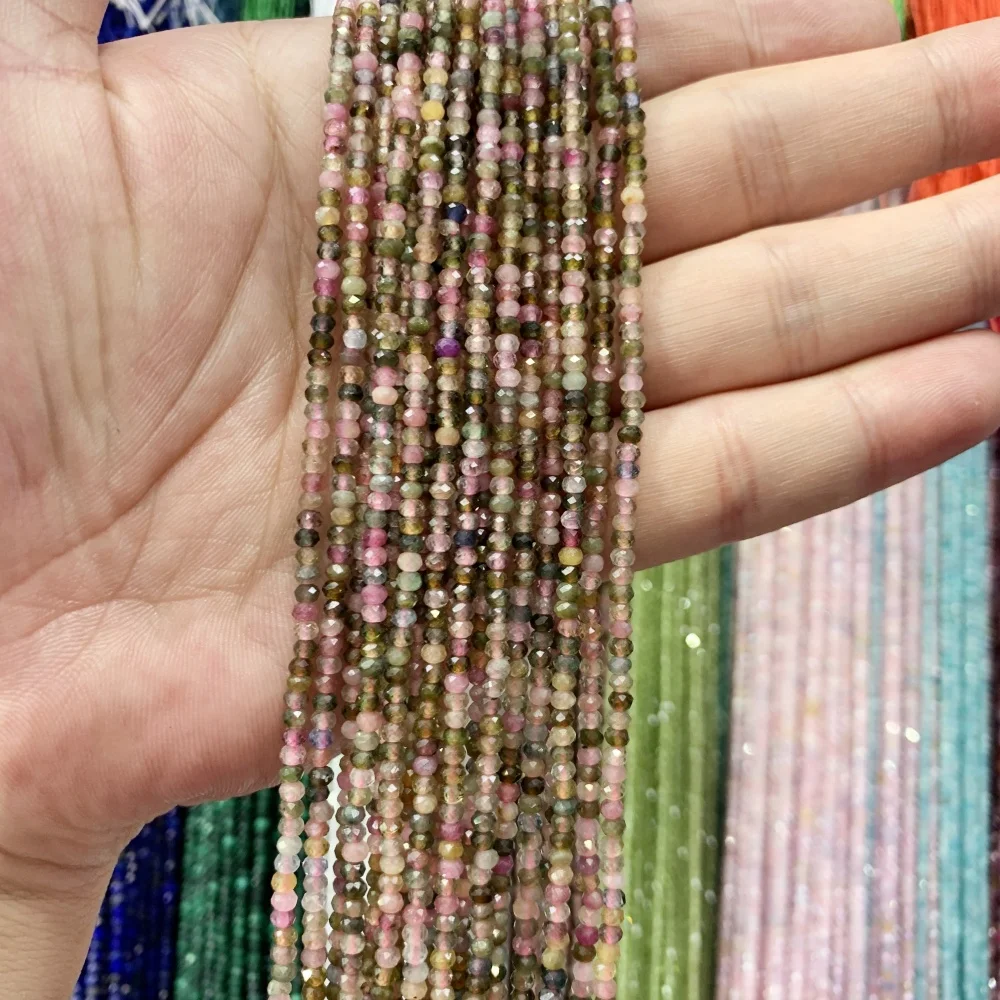 2x3 мм натуральный турмалин циркон агат кристалл граненый рондель свободные