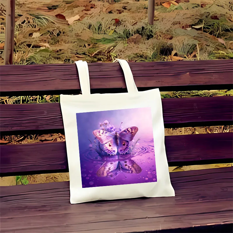 Акварель РадугаФиолетовые бабочки и цветы DTF утюг на термопереносах