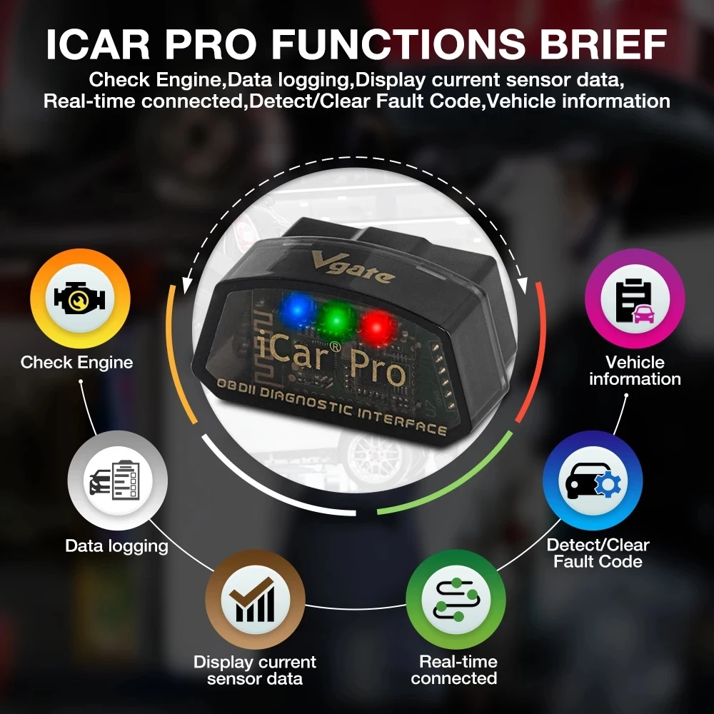 Vgate iCar Pro блютуз 4 0/3 0/wifi OBD2 сканер для Android/IOS Авто Elm 327 Автомобильный