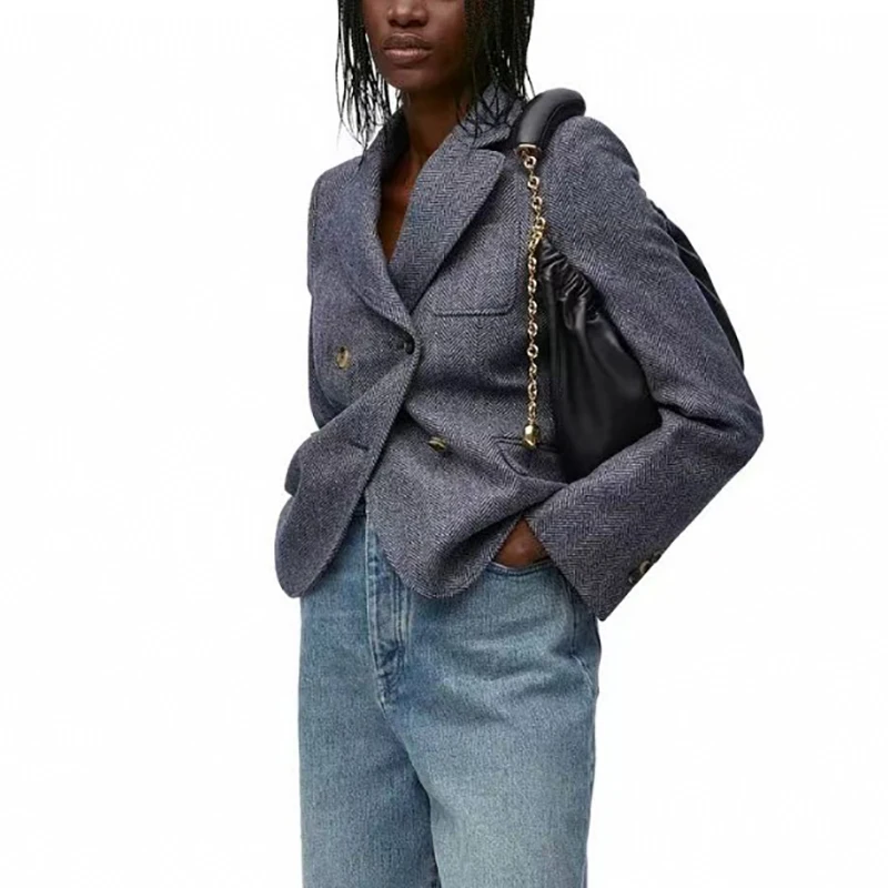 wa marynarka damska высококачественный шерстяной пиджак модный универсальный осень