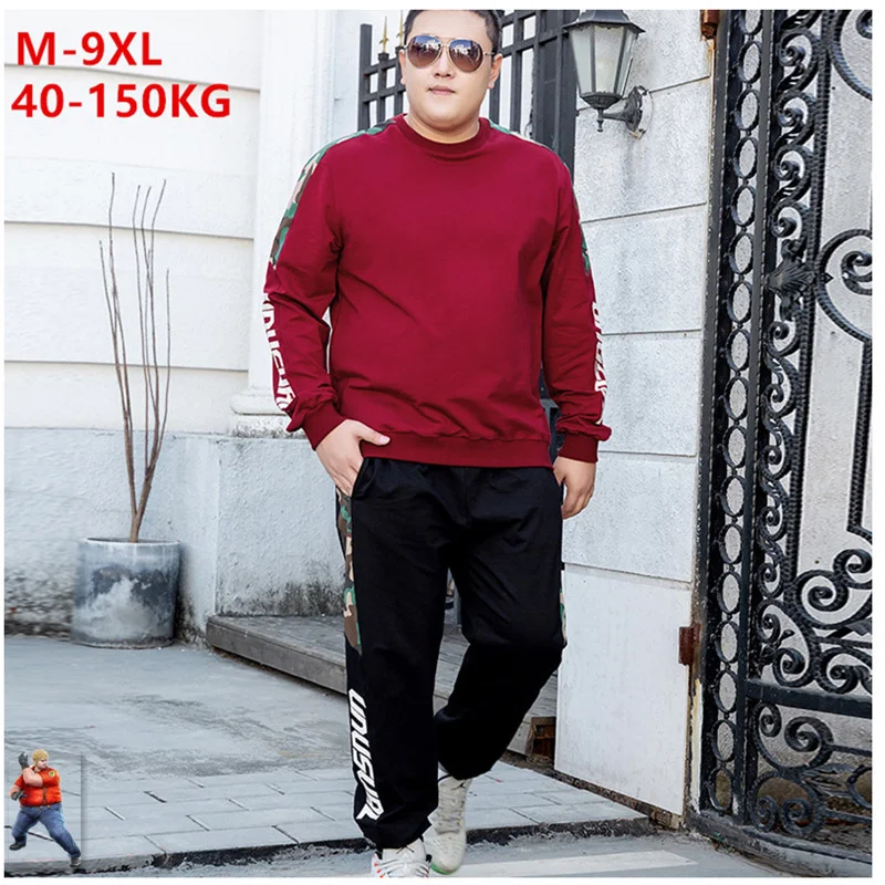 

Men Track Suit Big Size 6XL Tracksuit Trainingspak Mannen Chandal Roupas 7XL 8XL 9XL Clothing Streetwear Sweat Sets Tuta Uomo