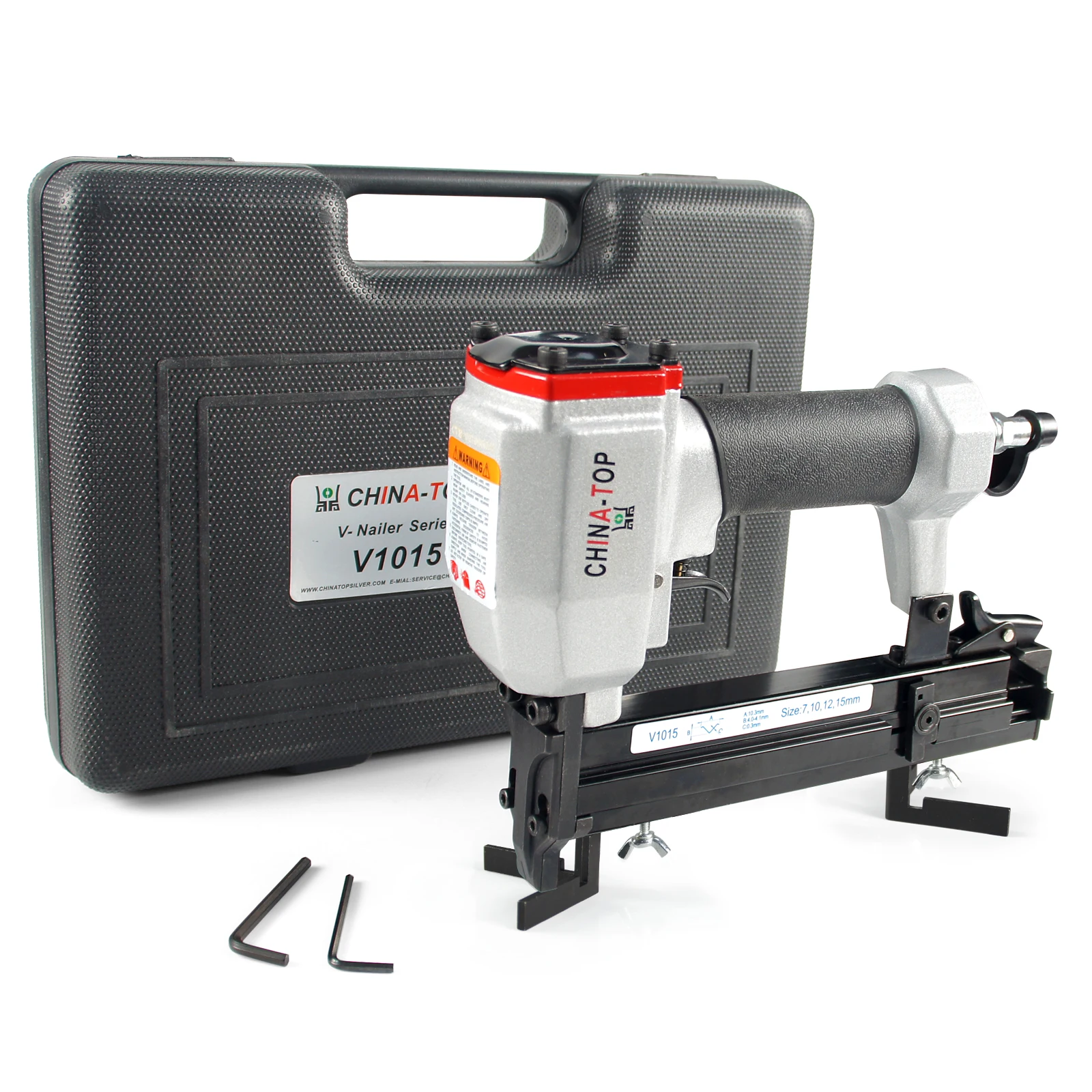 China-top Silver V1015 30 Gauge Pneumatic Picture Frame V Nailer for Upholstery Furniture, Picture Frame Working