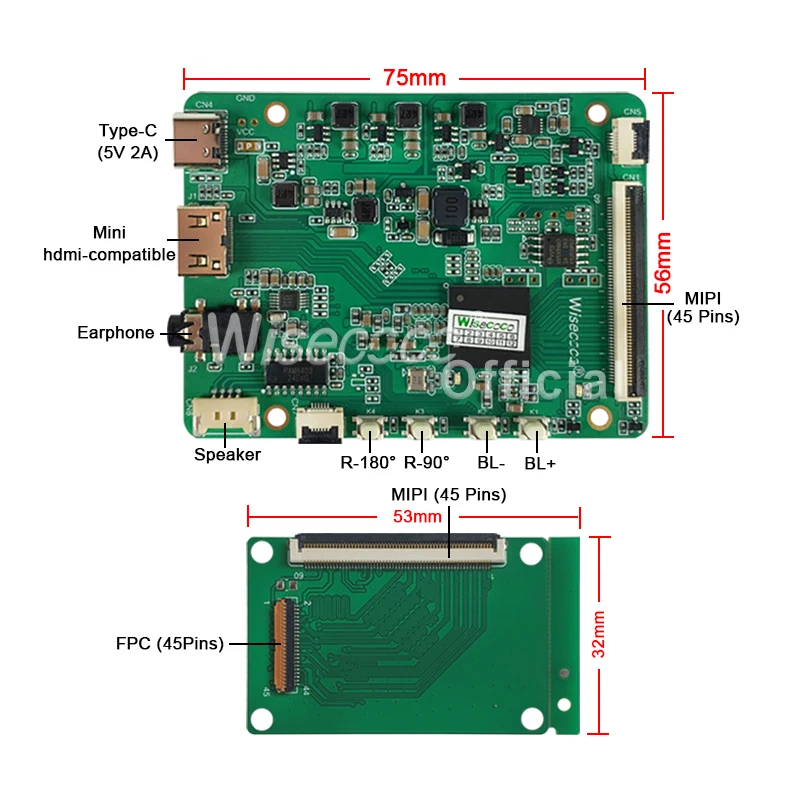 Wisecoco 5 дюймов 2k IPS дисплей 2560x1440 TFT LCD для Raspberry Pi Linux Android TV Box Macbook PS4/5 игровой экран с